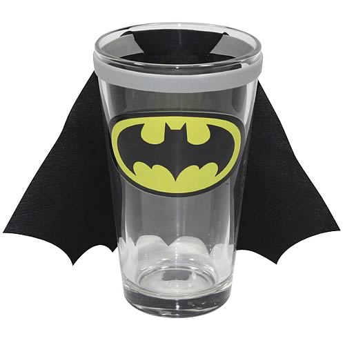 Batman DC Comics Chest Logo Caped Pint Glass