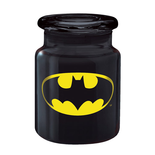 Batman Logo 6 oz. Black Glass Apothecary Jar