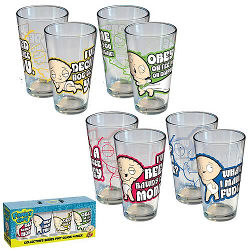 Family Guy Stewie Pint Glasses 4-Pack