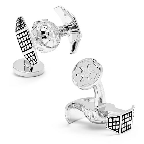 Star Wars TIE Fighter Silver 3-D Palladium Cufflinks