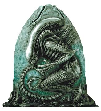 Alien in Egg Relief Sculpture