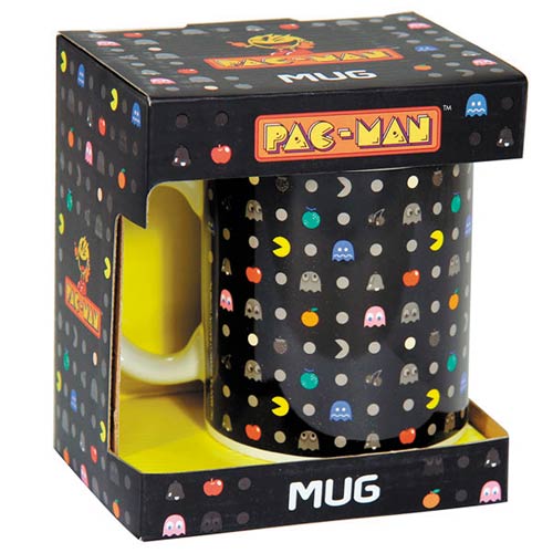 Pac-Man Repeat Print 11 Oz. Ceramic Black Mug