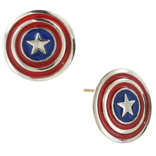 Captain America Shield Stud Earrings
