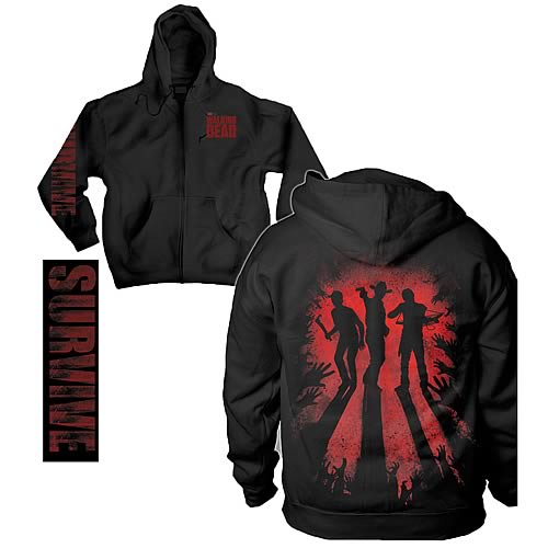 Walking Dead Survive Silhouette Black Zip-Up Hoodie