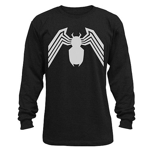 Spider-Man Venom Symbol Black Thermal Long Sleeve T-Shirt