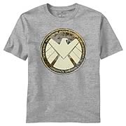 Avengers Movie Aged Shield Heather T-Shirt