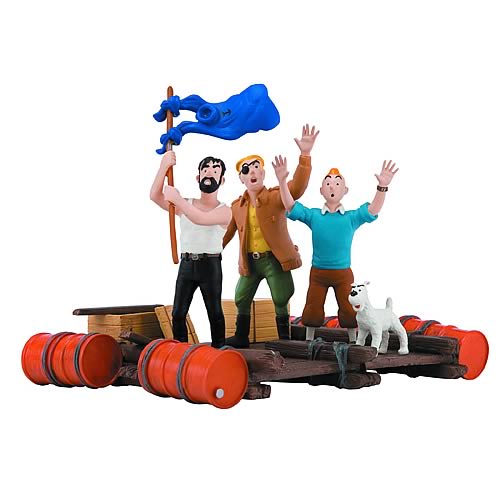 Adventures of Tintin Red Sea Sharks Box Cover Statue
