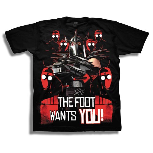 TMNT Shredder The Foot Clan Wants You Black T-Shirt