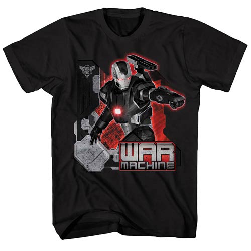 Iron Man 3 War Machine Point Distress Black T-Shirt