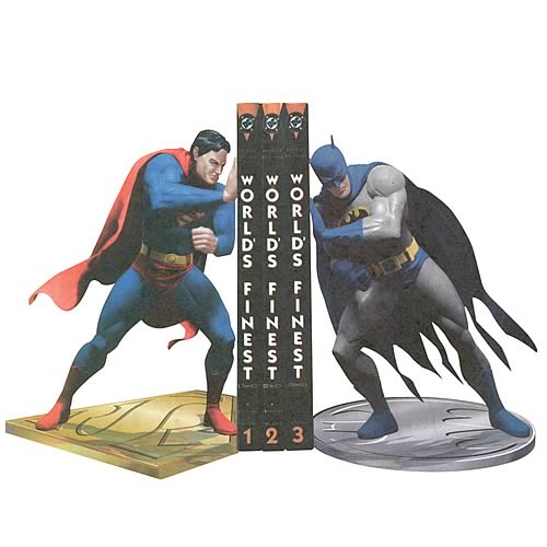 Superman Batman Worlds Finest Bookends