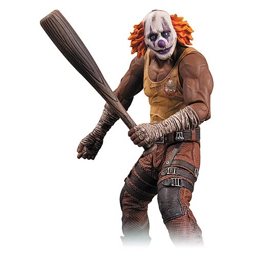 Batman Arkham City Series 3 Clown Thug with Bat Figure