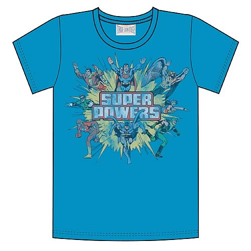 DC Comics Super Powers Turquoise T-Shirt
