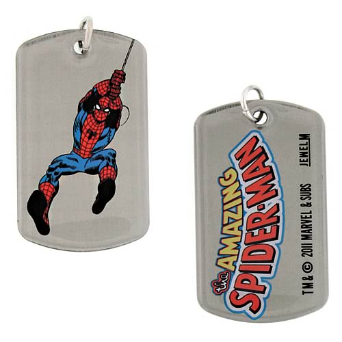 Spider-Man Swinging Double Sided Dog Tag Necklace