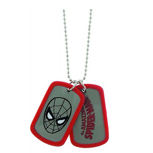 Spider-Man Face Logo Double Dog Tag Necklace