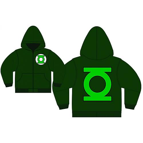 Green Lantern Logo Green Zip-Up Hooded Sweatshirt
