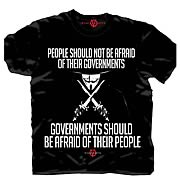 V for Vendetta People and Government Black T-Shirt