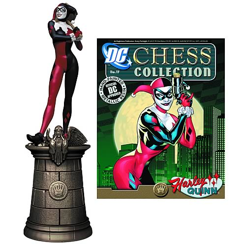 Batman Harley Quinn Black Queen Chess Piece with Magazine