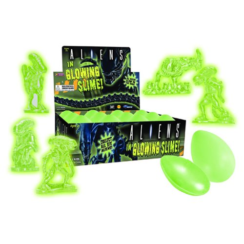Aliens Glow in The Dark Egg with Slime and Figure Case