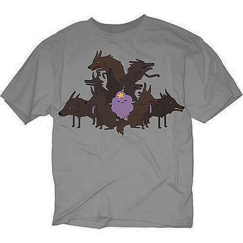 Adventure Time Lumpy Space Princess & Wolves Silver T-Shirt