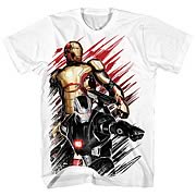 Iron Man 3 Movie .50 Caliber White T-Shirt