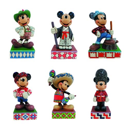 Disney Traditions Mickey Mouse Around the World Statues Set