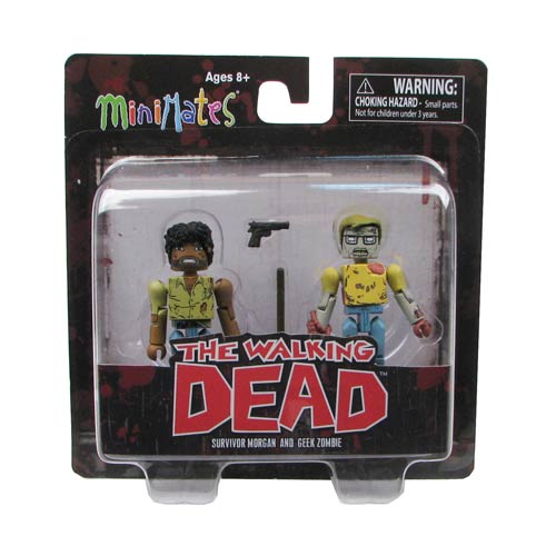 Walking Dead Minimates Ser. 5 Geek Zombie & Morgan Mini-Mate