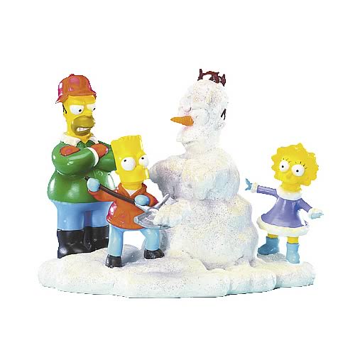 Simpsons Family Christmas Build-A-Snowman Statue
