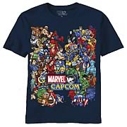 Marvel Vs. Capcom Size Them Up Navy T-Shirt