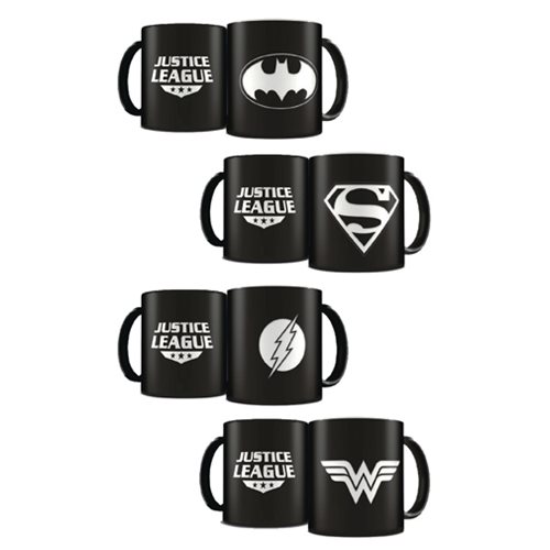 DC Heroes Laser Etched Mug Deluxe Black LE 4-Pack Set