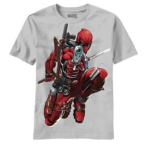 Deadpool Brace Yourself Silver T-Shirt