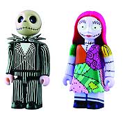 Mini-Figures > Nightmare Before Christmas - Articulated and detailed Kubricks!    Featuring Jack Skellington and Sally.     From Tim Burtons  The Nightmare Before Christmas.      They make special gifts for ardent fans!        This adorable 2-pack of Kubricks features the unforgettable Jack Skellington and Sally from Tim Burtons  The Nightmare Before Christmas.  Each features multiple points of articulation, stands approximately 3-inches tall, and comes in a displayable window box.  They make very special gifts for very ardent fans!: Sizes 