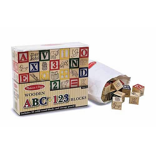 Wooden Abc/123 Blocks
