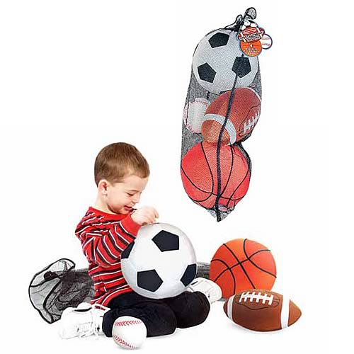 Sports Balls In A Mesh Bag Plush Toy