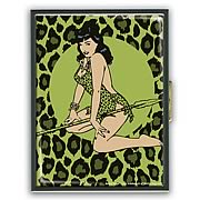 Bettie Page Green Leopard ID Case