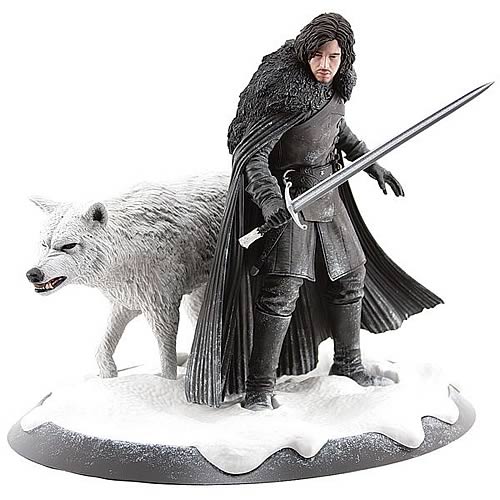 Game of Thrones Jon Snow and Ghost Statue