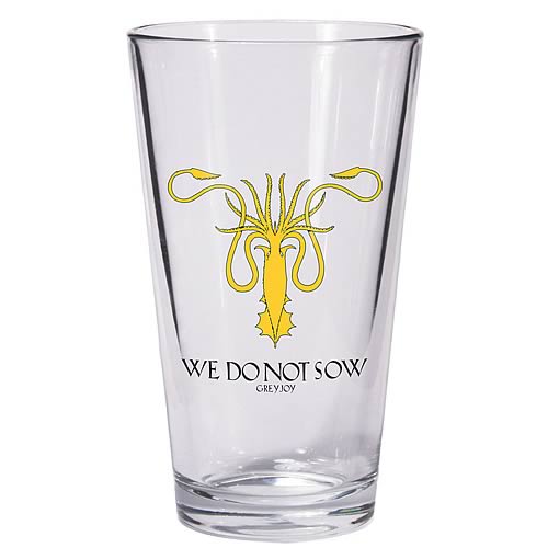 Game of Thrones Greyjoy Sigil Kraken Symbol Pint Glass