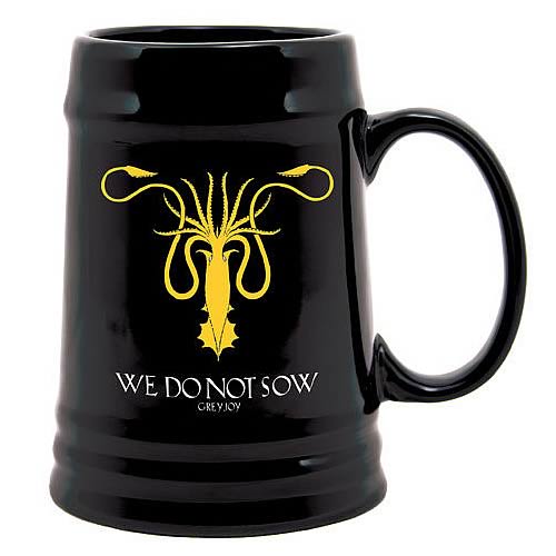 Game of Thrones Greyjoy Sigil Kraken Symbol Ceramic Stein