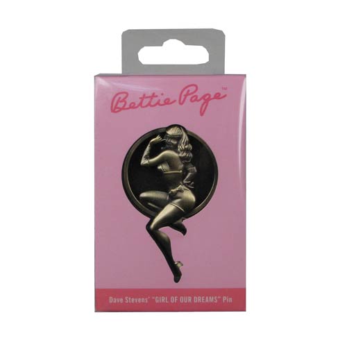 Bettie Page Girl of Our Dreams Sculpted Metal Pin