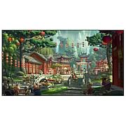 Kung Fu Panda Village Marketplace Canvas Giclee Print