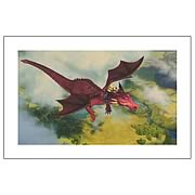 Shrek Donkey and Dragon In Flight Paper Giclee Print