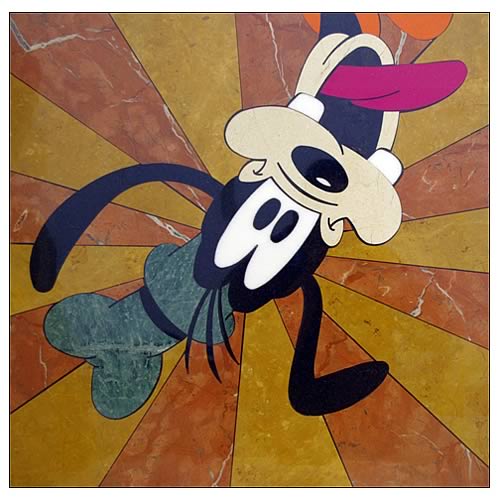 Disney Goofy Upside Down Stone Artwork