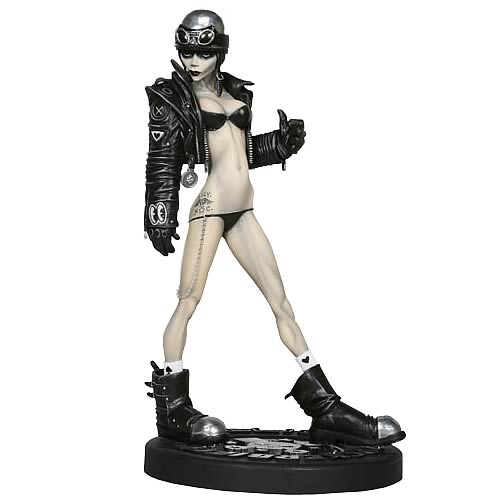 Rocker Biker Girl Statue