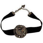Steampunk Antique Gear Black Velvet Choker