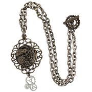 Steampunk Antique Butterfly Gear Necklace