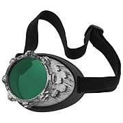 Steampunk CyberSteam Silver/Green Eye Patch