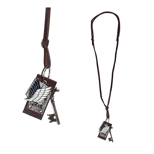 Attack on Titan Scout Themed Charms Leather Necklace