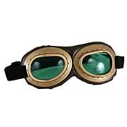 Steampunk Gold/Green Aviator Goggles