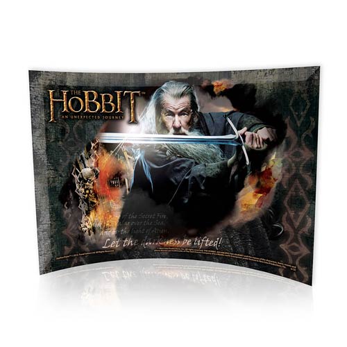 Hobbit Unexpected Journey Gandalf Curved Glass Print