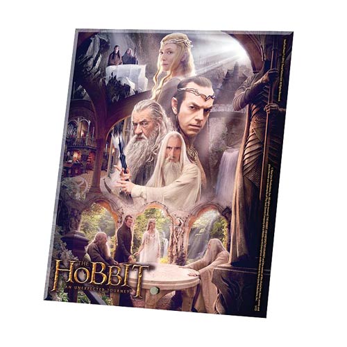 Hobbit An Unexpected Journey White Council Glass Print