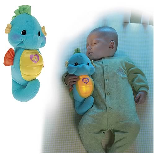 Ocean Wonders Soothe and Glow Blue Seahorse Plush